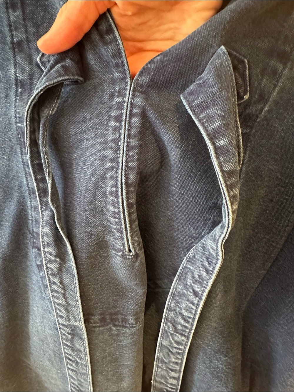 Rudy Jude Oversized Indigo Denim Tie-Front Pullover - Picture 2 of 4